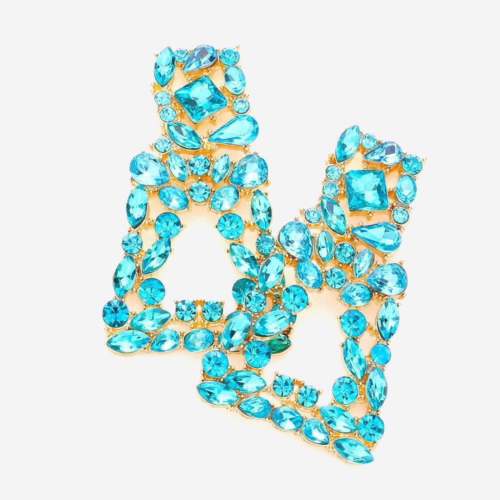Turquoise Marquise Round Statement Earrings